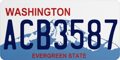 WA license plate ACB3587