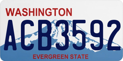 WA license plate ACB3592