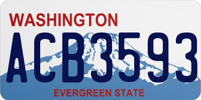 WA license plate ACB3593
