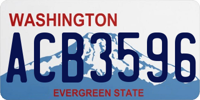 WA license plate ACB3596