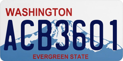 WA license plate ACB3601