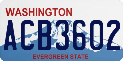 WA license plate ACB3602