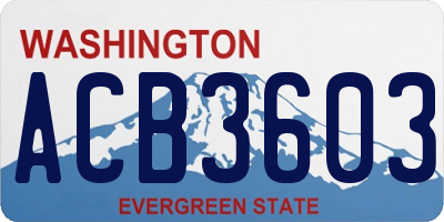 WA license plate ACB3603