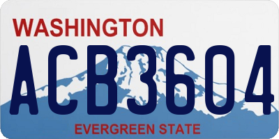 WA license plate ACB3604