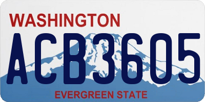 WA license plate ACB3605