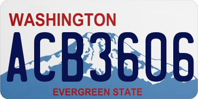 WA license plate ACB3606
