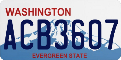 WA license plate ACB3607