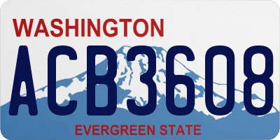 WA license plate ACB3608