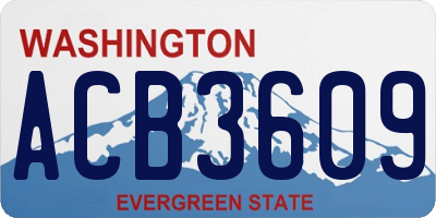 WA license plate ACB3609