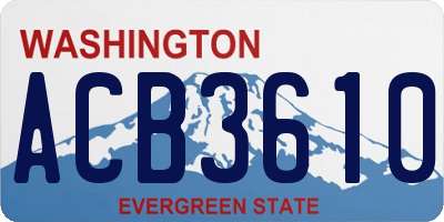 WA license plate ACB3610