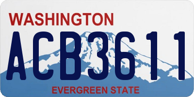 WA license plate ACB3611