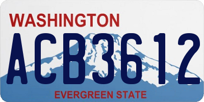 WA license plate ACB3612