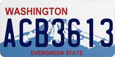 WA license plate ACB3613
