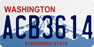 WA license plate ACB3614