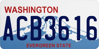 WA license plate ACB3616