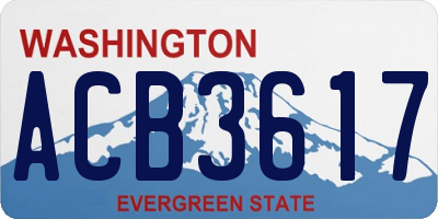 WA license plate ACB3617