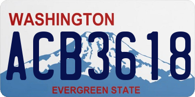 WA license plate ACB3618
