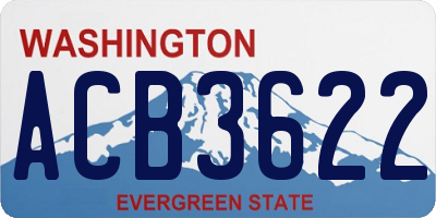 WA license plate ACB3622