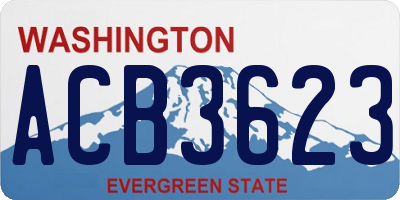 WA license plate ACB3623