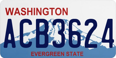 WA license plate ACB3624