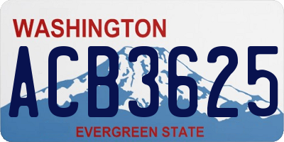WA license plate ACB3625