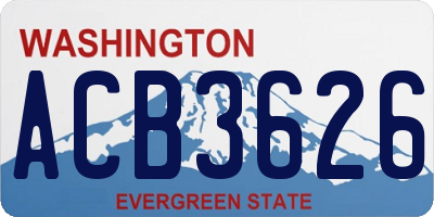 WA license plate ACB3626
