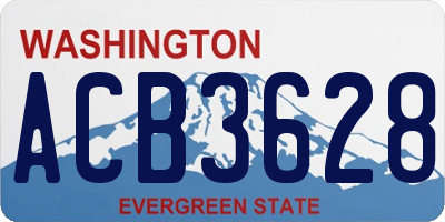 WA license plate ACB3628