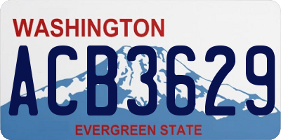 WA license plate ACB3629