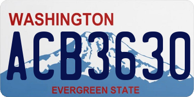 WA license plate ACB3630