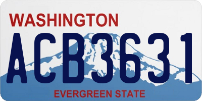WA license plate ACB3631