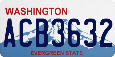 WA license plate ACB3632