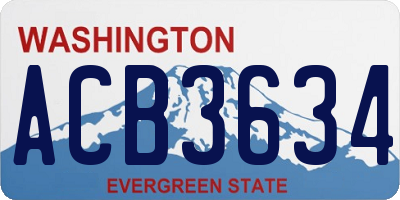 WA license plate ACB3634