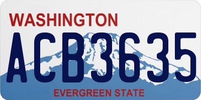 WA license plate ACB3635