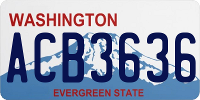WA license plate ACB3636