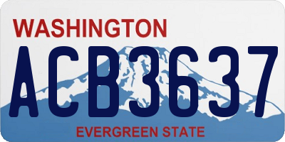 WA license plate ACB3637