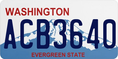 WA license plate ACB3640