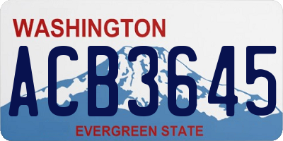 WA license plate ACB3645