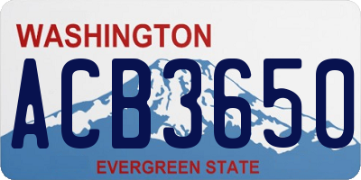 WA license plate ACB3650