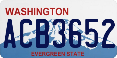WA license plate ACB3652