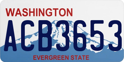 WA license plate ACB3653