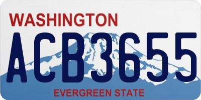 WA license plate ACB3655