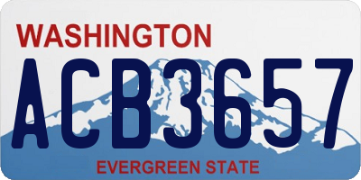 WA license plate ACB3657