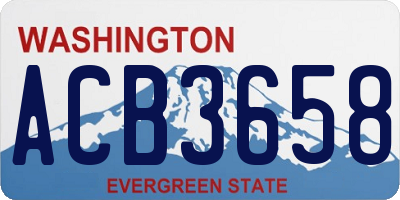 WA license plate ACB3658