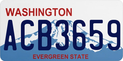 WA license plate ACB3659