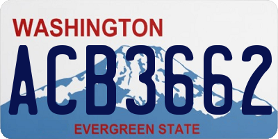 WA license plate ACB3662