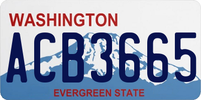 WA license plate ACB3665