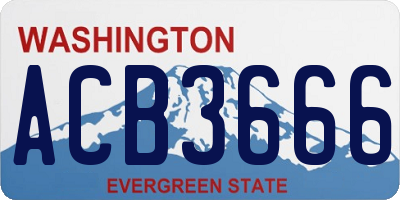 WA license plate ACB3666