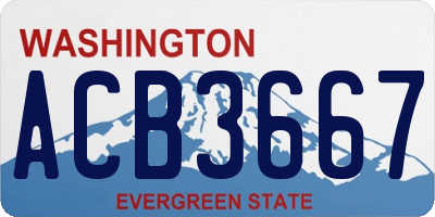 WA license plate ACB3667