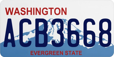 WA license plate ACB3668