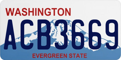 WA license plate ACB3669